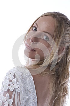 Bride in white wedding dress