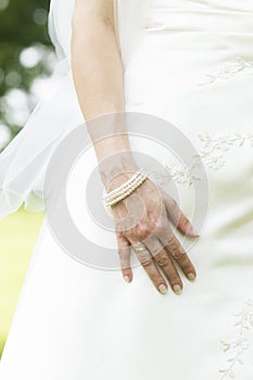 Bride in white wedding dress