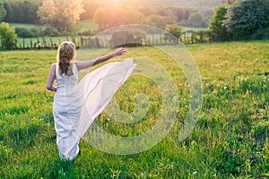 Bride in a white wedding dress