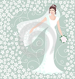 Bride in white wedding gown