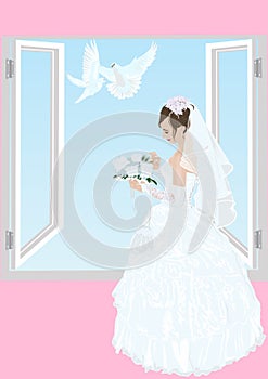 The bride at the window