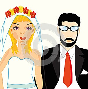 Bridegroom and bride