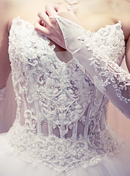 Brides dress corset. photo