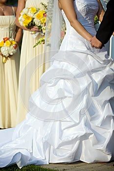 Brides dress during the wedding ceremony