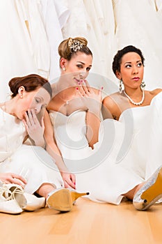 Brides drinking too much champagne