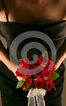 Bridesmaid Holding Roses