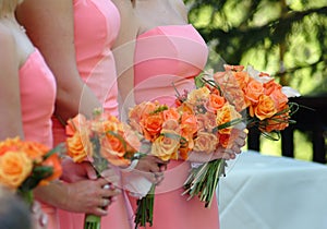 Bridesmaids in a row photo