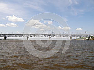 The bridge across the Amur River. Khabarovsk. Further East.