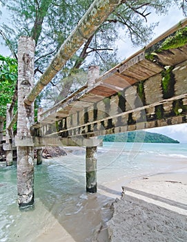 Bridge across Datai beach, Langkawi, Malaysia