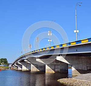 Bridge across the Dnieper River in Kiev.
