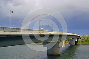 Bridge across the Rhone river. France