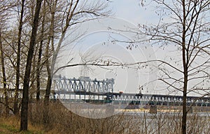 Bridge across river Dnieper