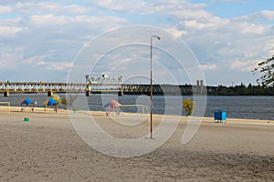 Bridge across river Dnieper