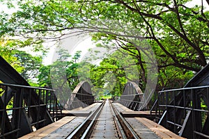 Bridge across river Kwai, Kanchanaburi, Thailand