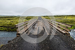 Bridge across the wild icelandic river, Iceland