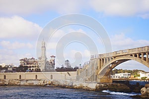 Bridge in Alexandria and Palace, Egypt