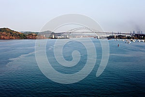 The bridge of the Americas bridge over Panama canal