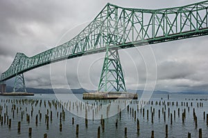 Bridge in Astoria Oregon, crosses over the Columbia River into Washington. The 4.2 mile long Astoria Megler bridge