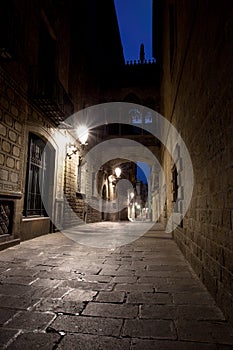 Bridge Between Buildings in Barri Gotic Quarter, Barcelona