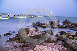 Bridge in Burgas at night