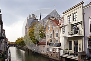 Bridge and canal houses in Dordrecht in the Netherlands