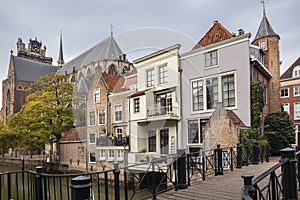 Bridge and canal houses in Dordrecht in the Netherlands