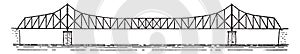 Bridge Cantileaver with Suspension Span, vintage illustration