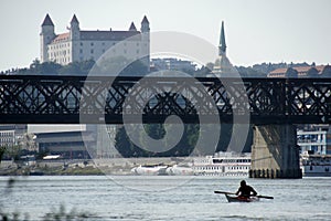 Bridge, castle and cathedral in Bratislava