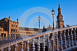 Bridge through the channel on the Spain`s Square photo