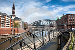 Bridge and Church of St. Catherine in Hamburg
