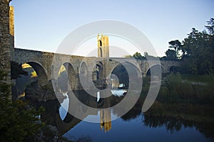 Bridge in the city of Besalu (Catalonia, Spain)