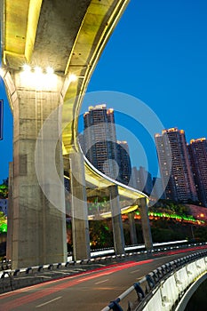 Bridge with city night scape,chongqing,china