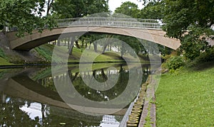 Bridge in City park in centre of Riga