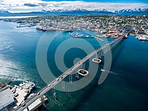 Bridge of city Tromso, Norway