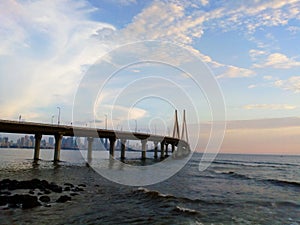 the bridge connecting mumbai - Bandra worli Sea Link