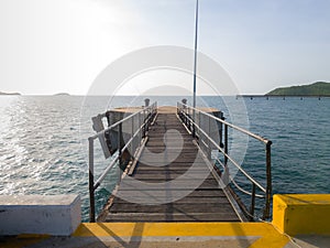 Bridge connects to the main pier and octa pier pillar errect from the sea water photo