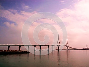 Bridge of the Constitution, called La Pepa, in the bay of Cadiz, Andalusia. Spain