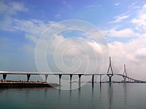 Bridge of the Constitution, called La Pepa, in the bay of Cadiz, Andalusia. Spain