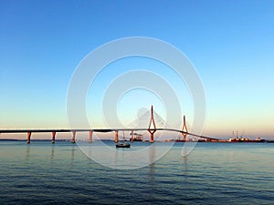 Bridge of the Constitution, called La Pepa, in the bay of Cadiz, Andalusia. Spain