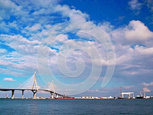 Bridge of the Constitution, called La Pepa, in the bay of Cadiz, Andalusia. Spain