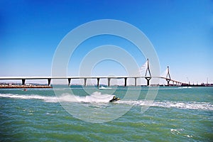 Bridge of the Constitution, called La Pepa, in the bay of Cadiz, Andalusia. Spain