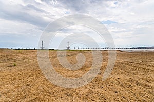 Bridge construction with sand