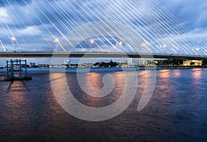 The bridge construction on twilight