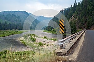 Bridge at the convergence of the Selway, Lochsa, and Middle Fork Clearwater rivers, Idaho, USA photo