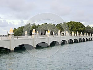 Bridge cross river in city of Miami FL USA