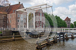 Bridge Pelserbrugje crossing city canal in Zwolle photo