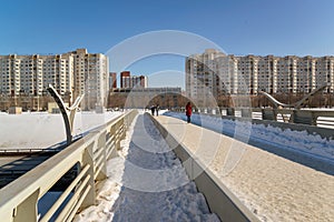 On the bridge crossing a new highway in SaintPetersburg