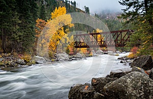 Bridge crossing over the river in Leavenworth