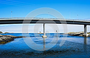 Bridge crossing a strait