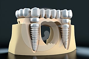 Bridge and crown support for implanted teeth